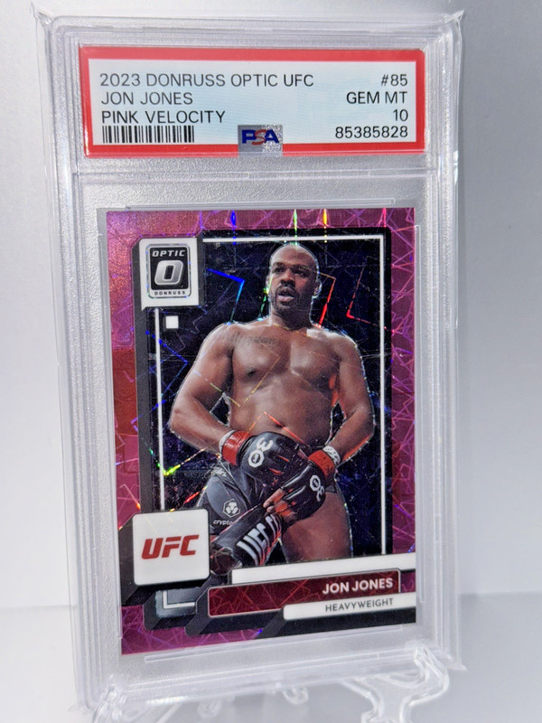 2023 DONRUSS OPTIC - JON JONES - PINK VELOCITY- # /79 - GEM PSA10 - POP 2! RARE!