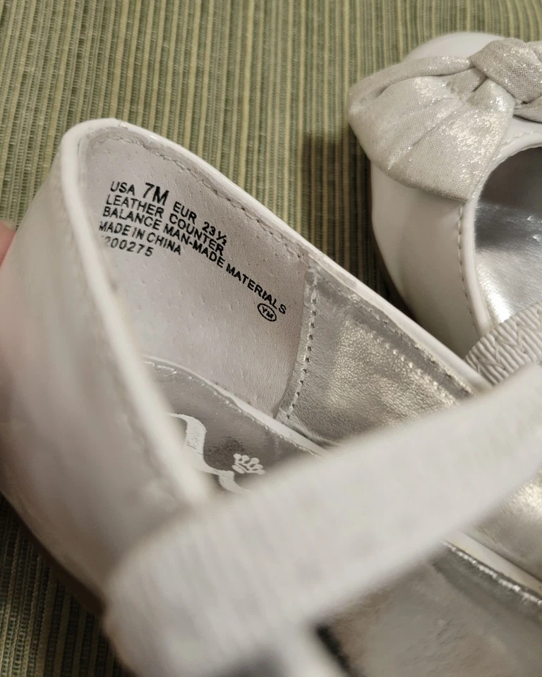 Nina Toddler Girl Shoes Size 7 White with Memory Foam Bow Comfort NEW with Tags - Image 3 of 4