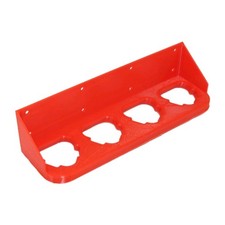 Milwaukee M12 Battery Holder Mount Red Holds 4 Batteries - 3D Printed