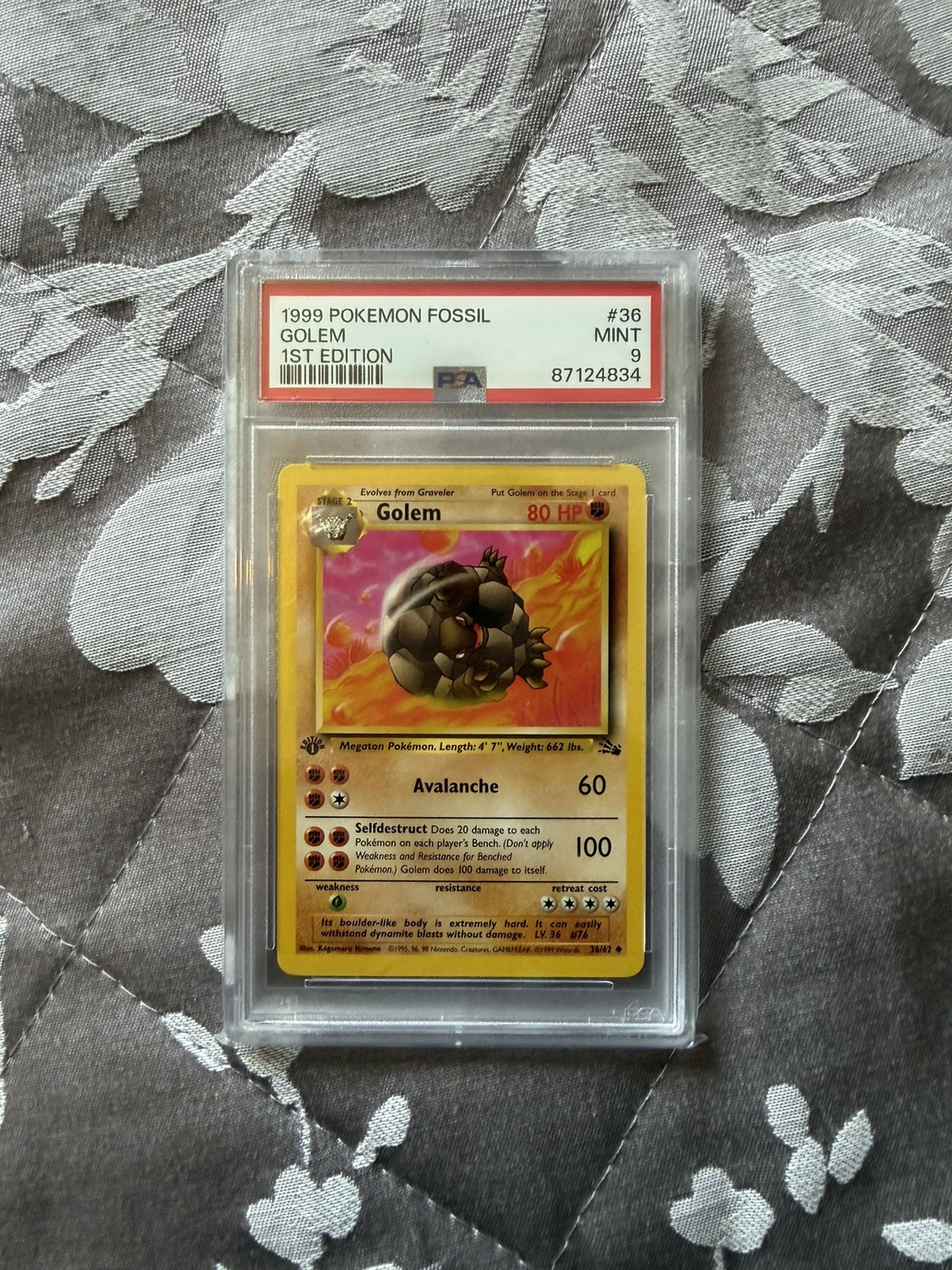 1999 Pokemon Fossil #36 Golem PSA 9 (MINT) 1st Edition
