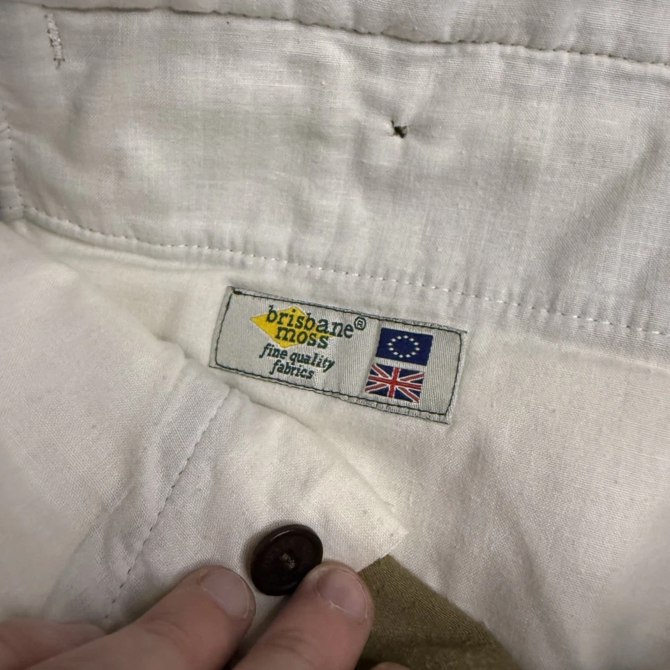 Pantalones Orvis Brisbane Musgo Moleskin Para Hombres 36x30 Cuero Tostado Borde Chino Algodón Suave Foto 3 de 4