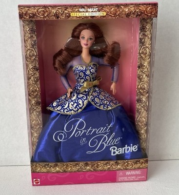 Barbie Portrait in Blue Wal-Mart Special Edition Redhead Doll 1997