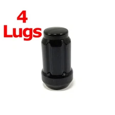 4x Excalibur 98-0396BK Lug Nuts 12x1.25 6-Point Tuner/Spline Black Closed End HD