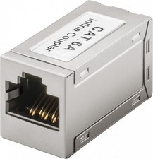 CAT 6a Modularkupplung, 2 x RJ45-Buchse, geschirmt, Metallgeh&auml;use