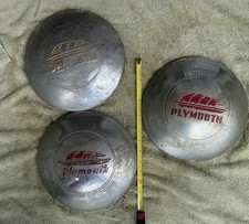 1941 1942 Plymouth Wheel Hub Cap Set Of Three