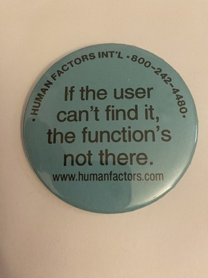 If The User Can t Find It The Functions Not There Human Factors Pin Button P190