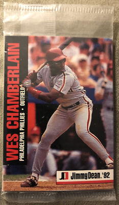 Oddball 1992 Jimmy Dean Baseball Card Pack Wes Chamberlain Top Steve Avery Back