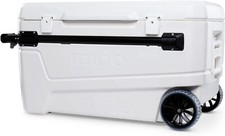 Igloo 110 Qt Glide Pro Portable Large Ice Chest Wheeled Cooler, White