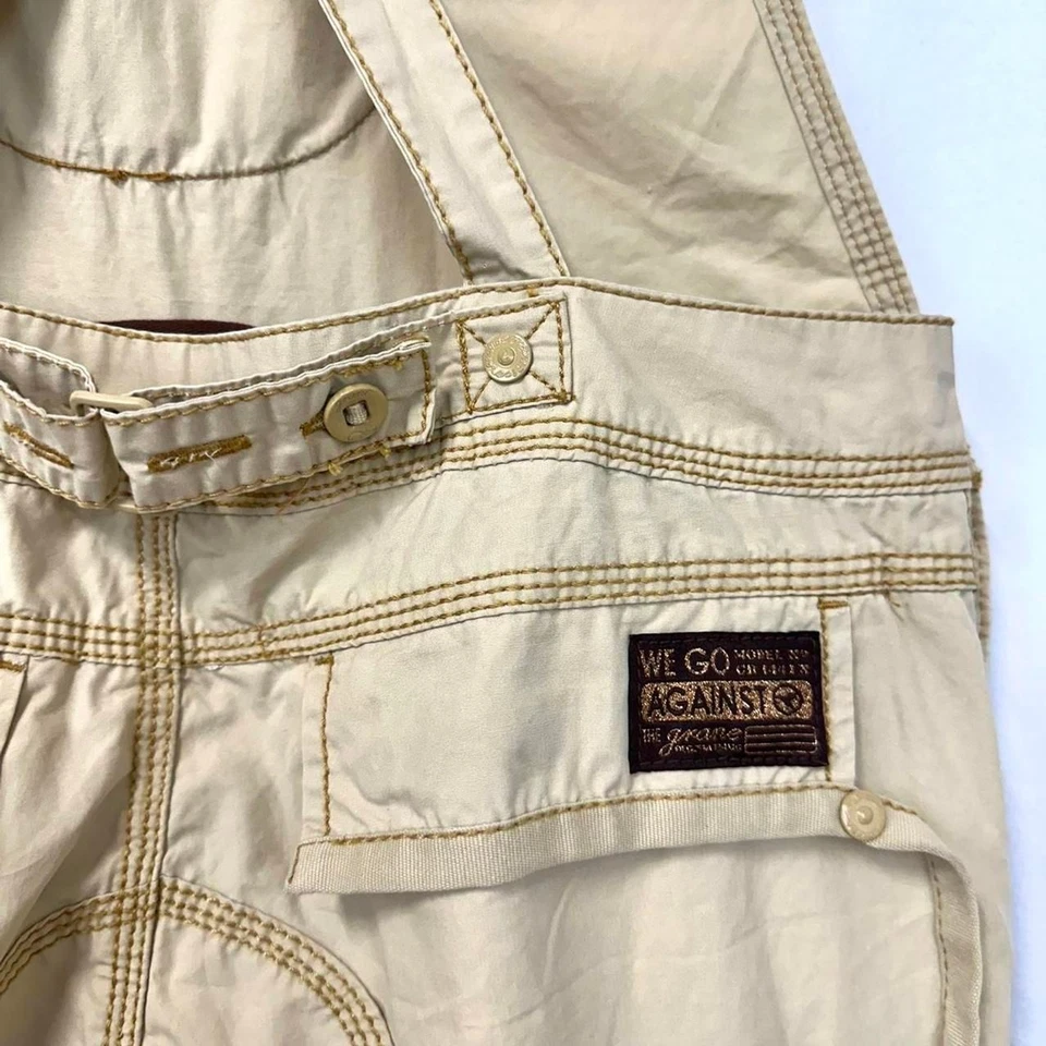 Mono Capri GRANE 2000s Y2K Bronceado Carga Suelto Juniors 7 Bolsillos Indie Utilidad Foto 4 de 4