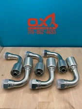 6 Parker Style 13943-10-10 Hydraulic Hose Crimp Fitting 5/8” Hose X 5/8 FJIC 90