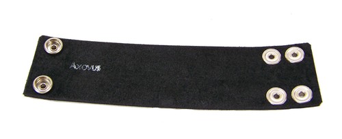 2" Dark Band Black Leather Wristband by Axovus - Picture 3 of 4