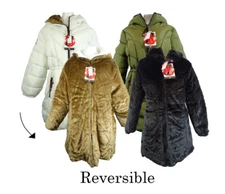 Canada Weather Gear Women's Reversible Puffer Jacket with Faux Fur