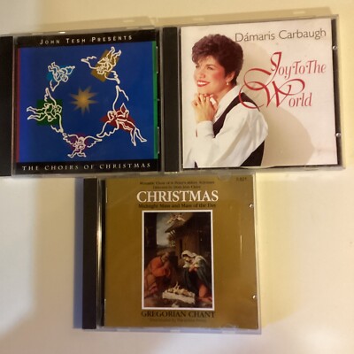 3 Classical Xmas CDs: John Tesh, Damaris Carbaugh Joy to the W, Gregorian Chant