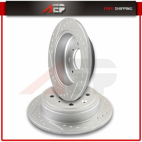 2 * Rear Slotted Brake Rotors For 199697 Honda Civic CRX Prelude Acura