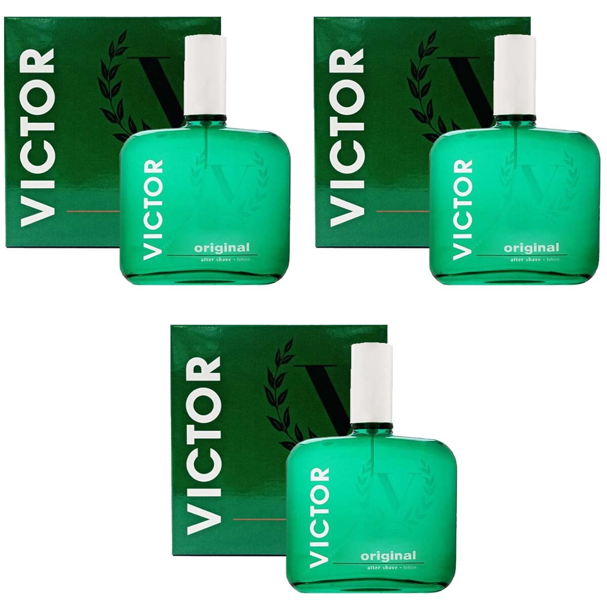 3 pezzi VICTOR ORIGINAL since 1921 AFTERSHAVE LOTION 100ml