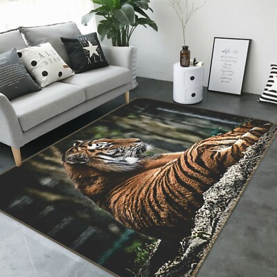 3D Lying Down Tiger C425 Animal Non Slip Rug Mat Elegant Photo Carpet Zoe