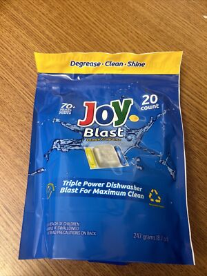 JOY BLAST Dishwasher Pods - 20 packs/pods. New. Lemon Dish Washer Cleaning Pods