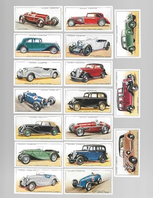 john players cigarette cards CIGARETTE CARDS. Player Tobacco. MOTOR CARS 1st Series. (1936). (Full Set  of 50)
