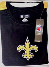 NFL Team Apparel New Orleans Saints Womens Short Sleeve Shirt Sz 2X Blk/Old Gold