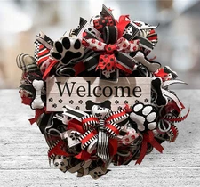 Welcome Dog wreath,Dog Paw Bone wreath,Everyday wreath,Dog door decor,Dog wreath