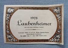 Vecchia Etichetta Del Vino Etichetta Modello 1928 Laubenheimer Illert Auheim