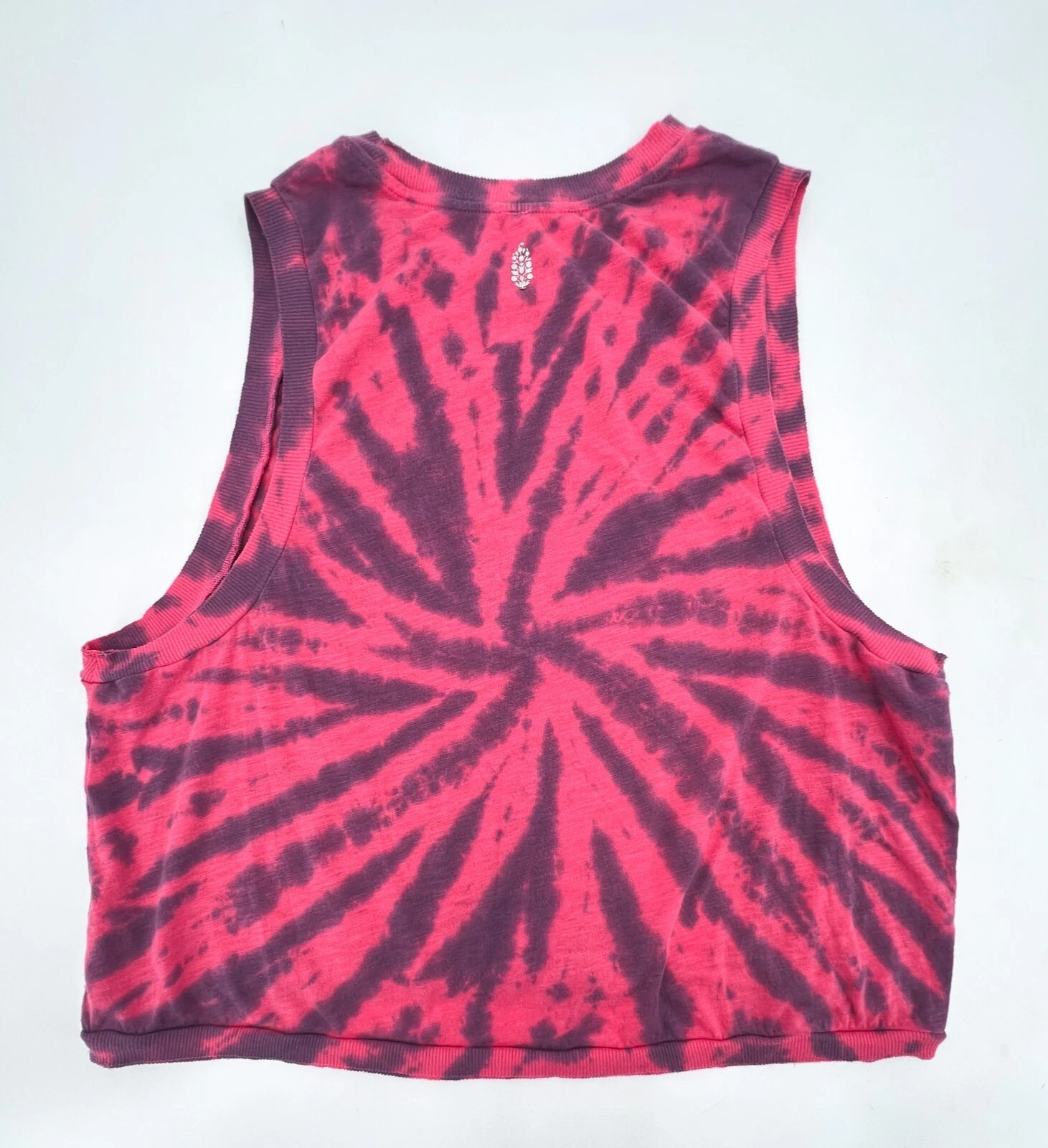 free-people-movement tie dye blouse keyhole sleeveless shirt