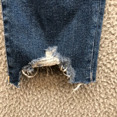 Good American Good Legs Cigarette Jeans Womens 4 Blue Denim Crop Distressed 