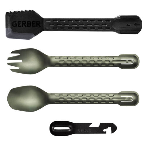 GERBER COMPLEAT SPATULA AND TONG ESSENTIALS GREEN 31-003468 CAMPING TOOL - Picture 1 of 8