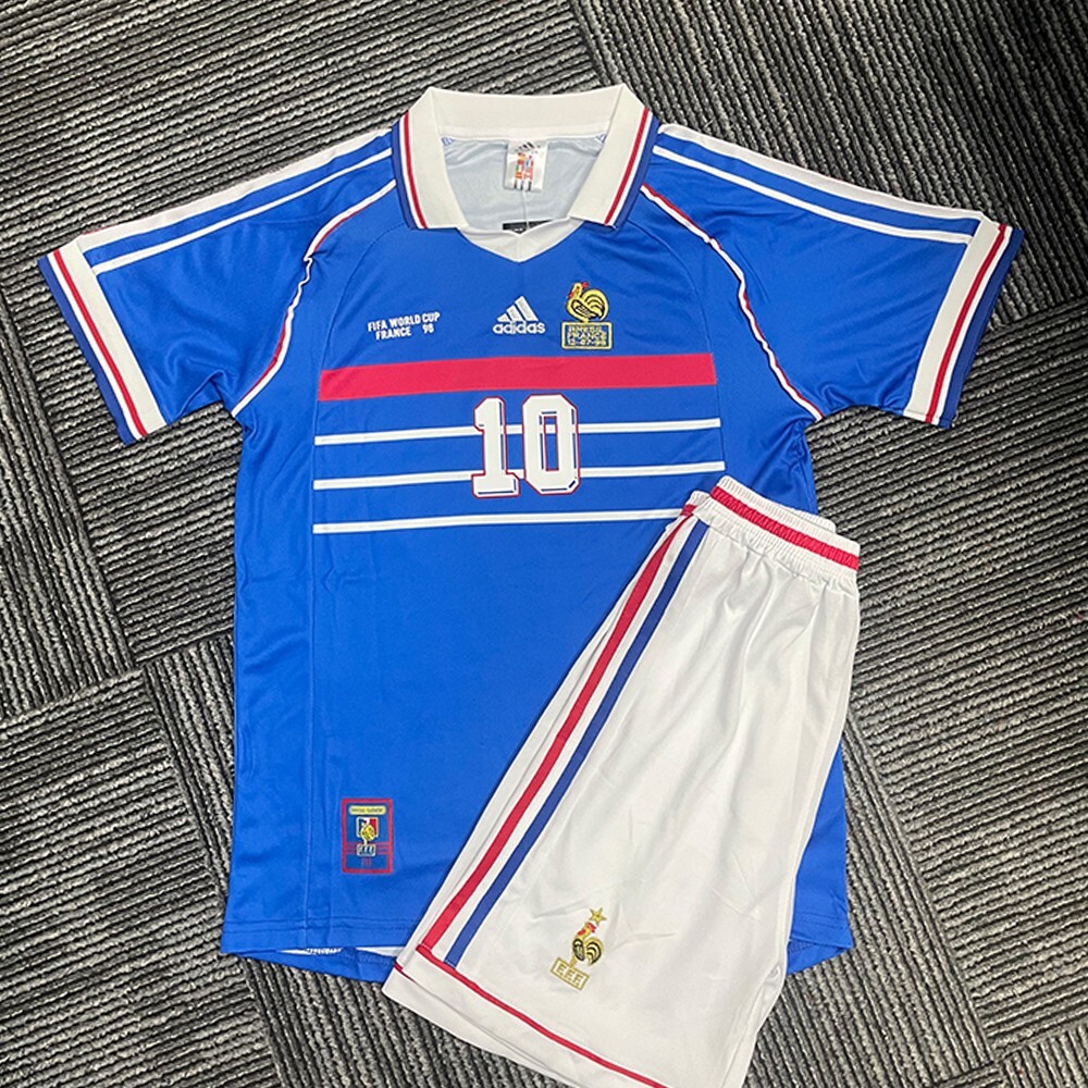 France National Team Kids Retro Soccer Kit Zinedine Zidane Edition
