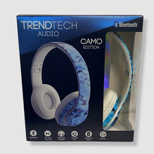  36 Wireless Express Kids' Blue Camo Stereo Bluetooth On-Ear Headphones