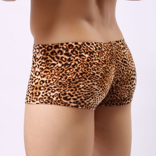 New Men's Sexy Low Waist Four Breathable Leopard Print Homophobic Boxer Briefs - Bild 5 von 11