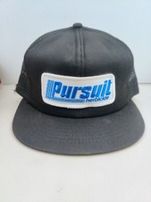 Vtg Swingster USA MADE Pursuit Farm Patch Trucker Hat Snapback Cap Vintage