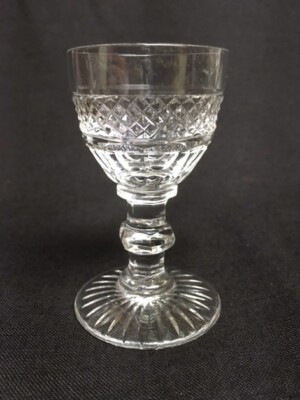 ST LOUIS, France Cut Crystal Glass Footed Cordial Goblet TRIANON 1 ½ oz Mint