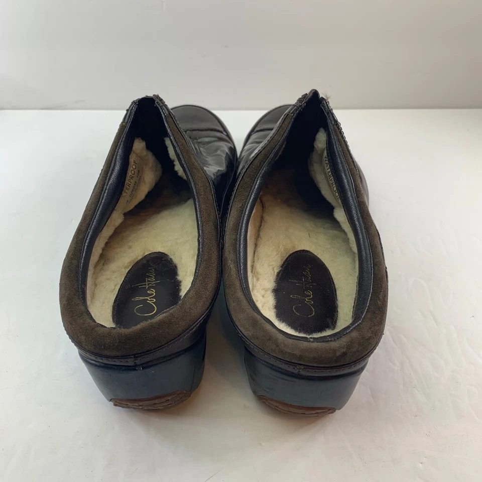 Cole Haan Mujer Zuecos Zapatos Marrón Sin Cordones Cremallera Impermeable Mules D26035 10 B Foto 3 de 4