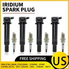 4pcs Ignition Coil & IRIDIUM Plug For Hyundai Accent  L4 1.6L 06 -11 27301-26640