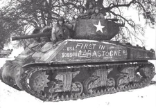 WW2 WWII Photo US Army Sherman Tank 4th Armored First in Bastogne World War Two