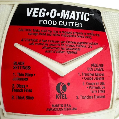 Vintage Veg-O-Matic K-Tel Food Preparer Vegetable Chopper Cutter Original Box - Picture 3 of 8