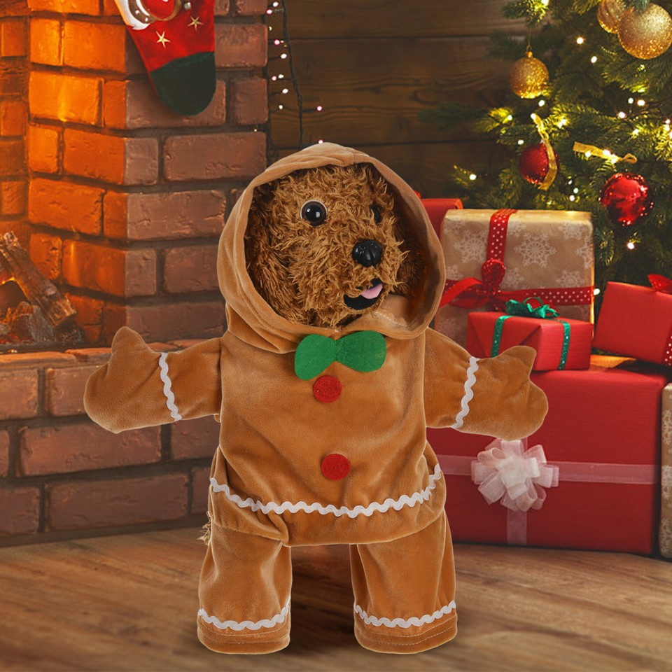 Gingerbread Dog Costume Pet Dog Christmas Costume Cute Gingerbread Man