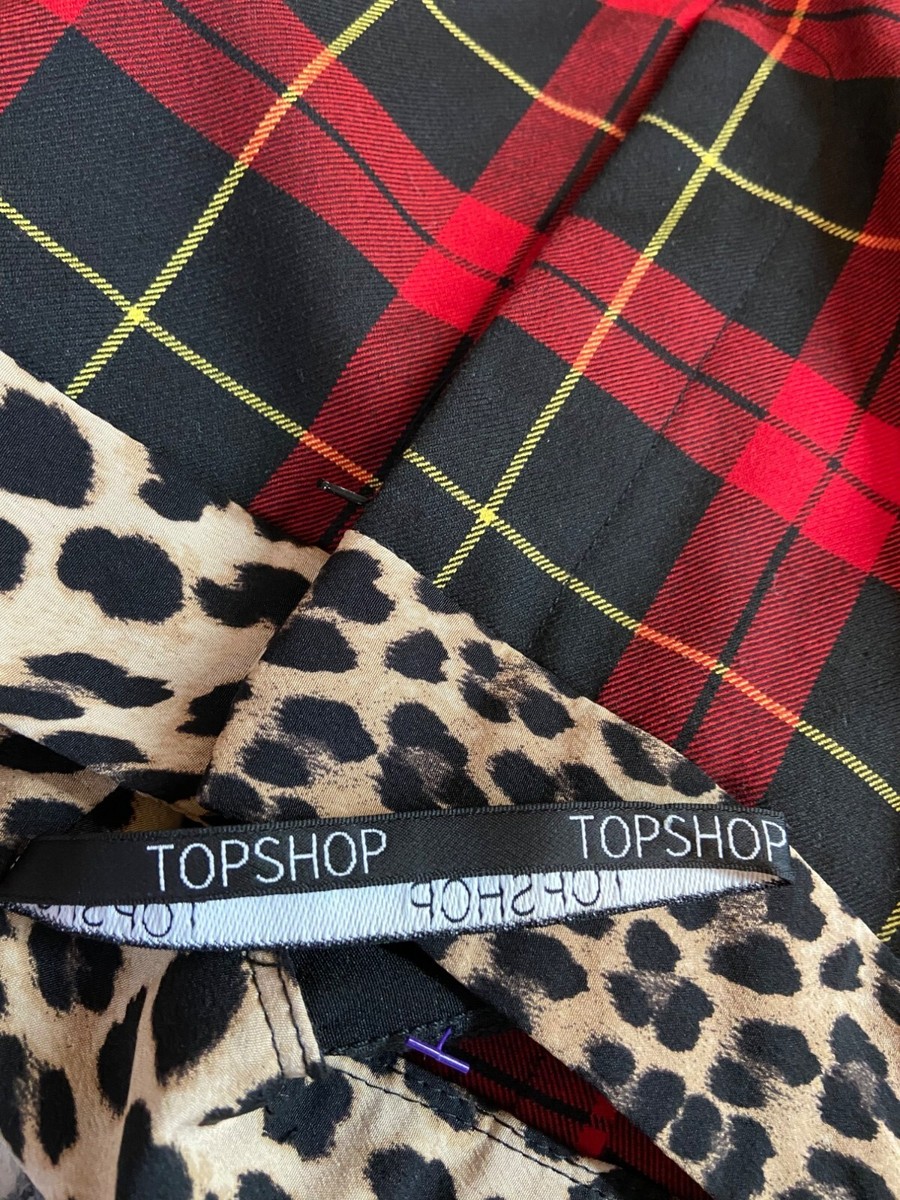 Skirt Topshop Tartan Leopard Blazer Topshop Womens Pencil Mini