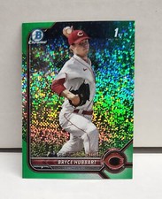 BRYCE HUBBART 2022 Bowman Chrome Draft GREEN SPECKLE REFRACTOR ~ #'d /99 ~ REDS