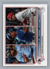 2022 Topps 1st Edition #48 AL HR Leaders V. Guerrero Jr. S. Perez, Shohei Ohtani