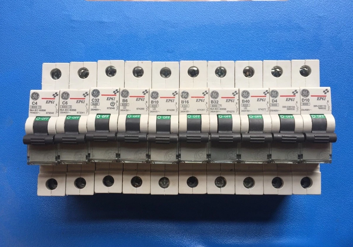 GE Various Mcb Breaker 4 6 10 16 20 32 40 A Type B C D Series E  