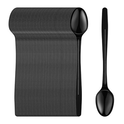 Plastic Spoons 9 Long Handle Spoon Black Sturdy Ice Cream Spoons Disposable