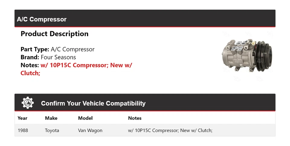 Компрессор кондиционера для универсала Toyota 1988 4 сезона - Изображение 2 из 4