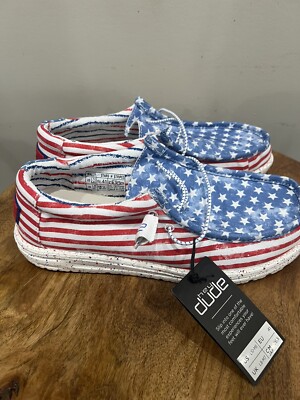 Hey Dude Wally Stars and Stripes Loafers Patriotic USA Brand New Size 10 s-l400.jpg main image 2