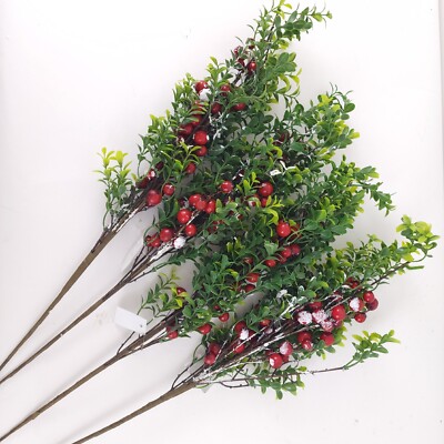 Set of 4 Red Berry and Greenery Sprays by Valerie Picks