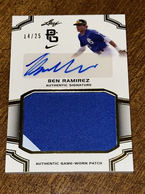 BEN RAMIREZ 2016 Leaf PERFECT GAME AUTOGRAPH PATCH #14/25 USC SEATTLE ...