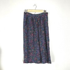 Vintage Sag Harbor Midi Floral Paisley Pleated Skirt, M/L