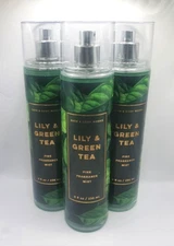 BATH AND BODY WORKS LILY & GREEN TEA BODY MIST 8 FL OZ EACH (3)