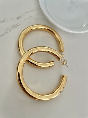 Gold Exaggerated Simple Luxury Gold 5.2 CM Circle Stud Earrings, High Quality